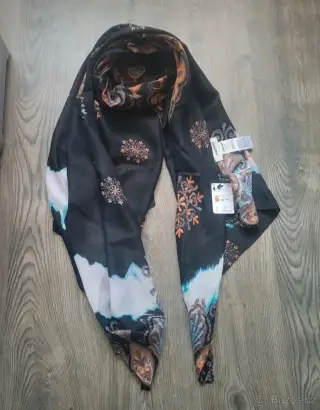 Desigual Deva Black nový dámský značkový šátek šála