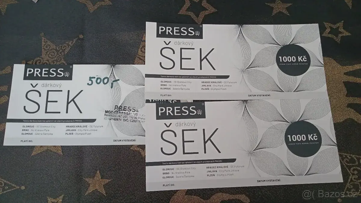 Dárkový poukaz na oblečení a doplnky značky Press