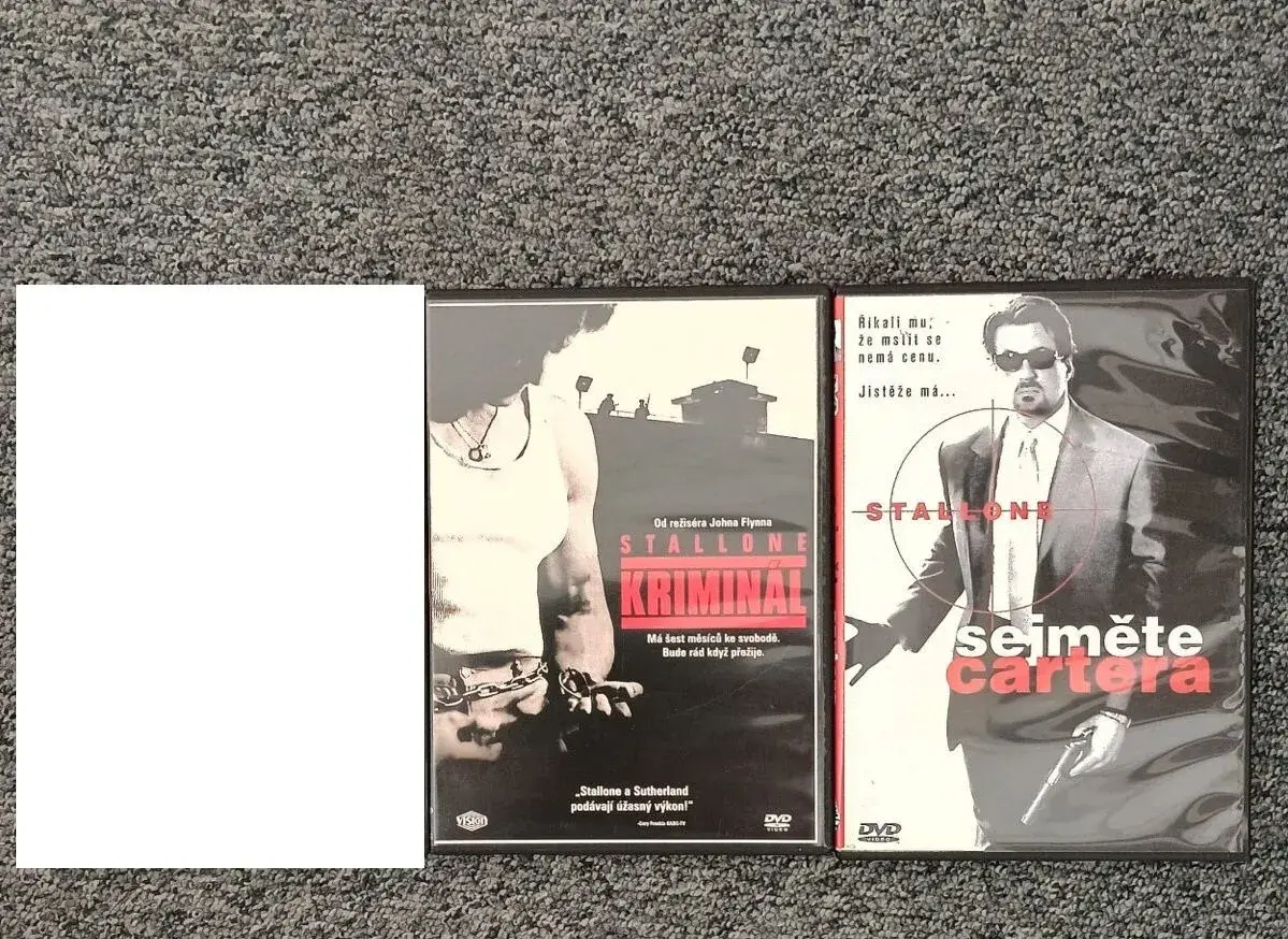 2x film Sylvester Stallone na DVD v krabičkách
