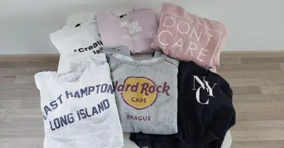 6x dívčí crop top, mikina s dlouhým rukávem, cca 15 let
