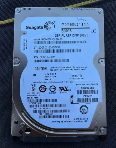 Pevný disk Seagate Momentus Thin 500 GB do notebooku