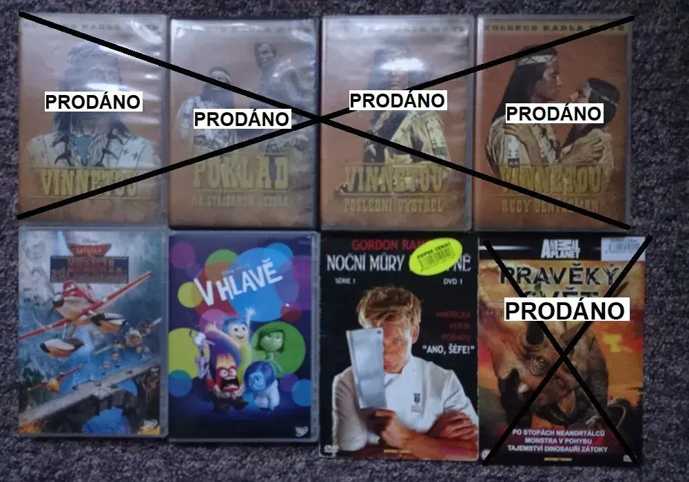 DVD pohádky - Letadla, V hlavě; vaření - G.Ramsay