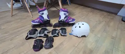 Brusle K2 35-40 Rostoucí + Helma + chrániče
