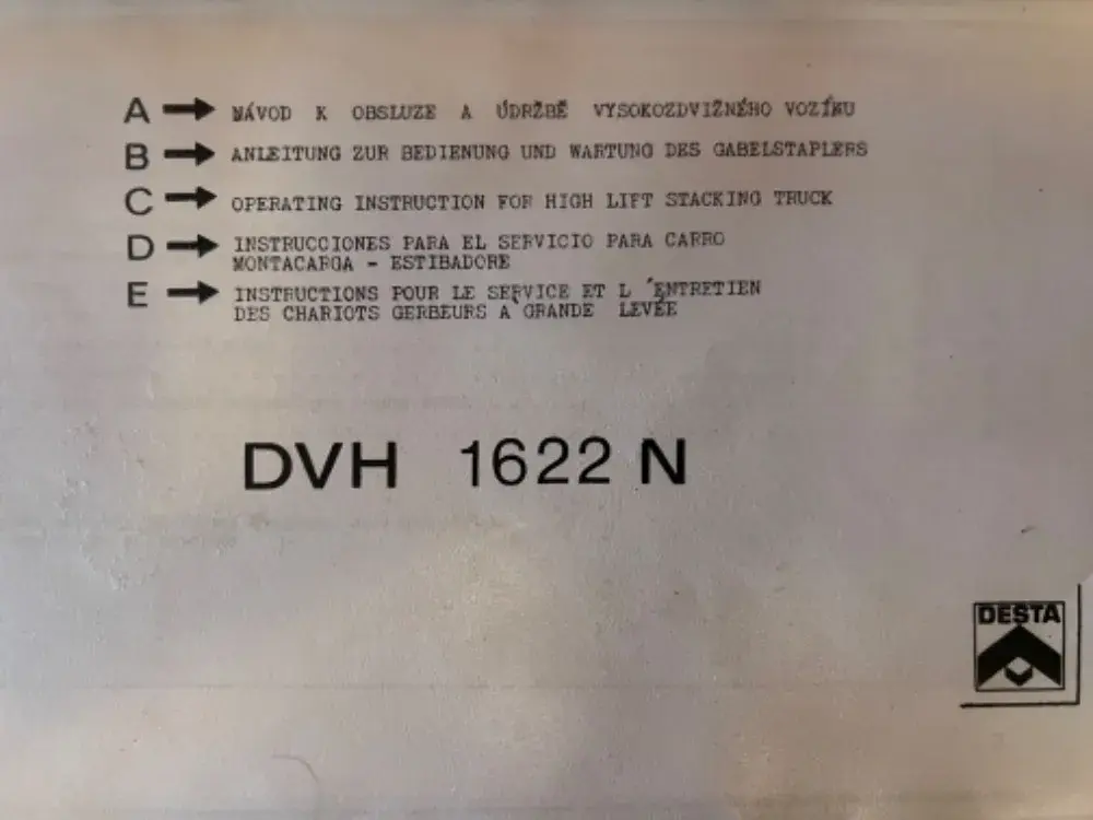 DESTA DVH 1622 N návod k obluze a údržbě