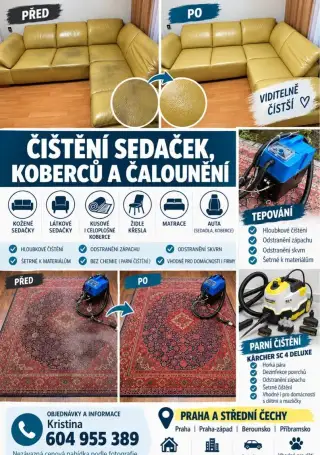 Čištění sedaček, koberců, matrací - Praha a Střední Čechy