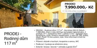 Prodej RD domu + zahrada + garáž