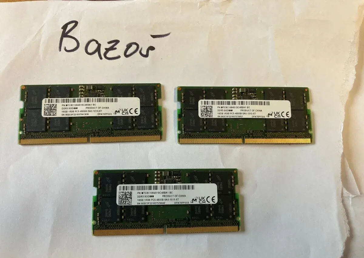 3x 16GB DDR5 SO-DIMM z nového DELL Alienware