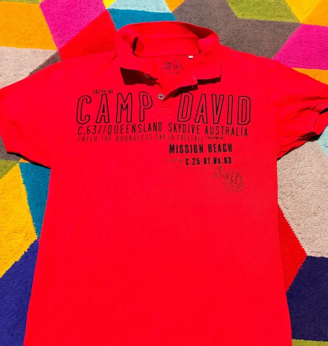 CAMP DAVID PÁNSKé STYLOVÉ red polo triko-XXXL