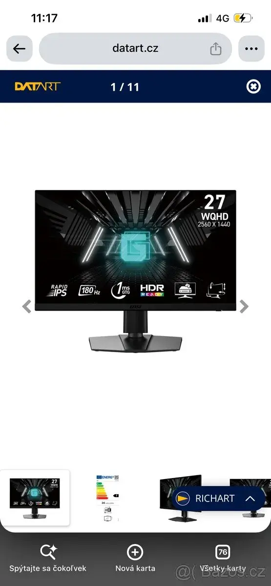 Monitor MSI G272QPF