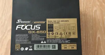 Seasonic focus 650W 80 gold plus