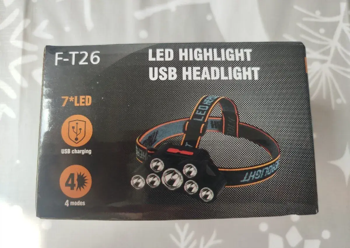 Čelovka F-T26 LED Highlight USB Headlight.