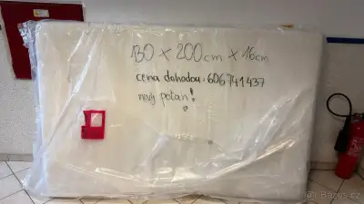 matrace 200×130×16 cm (3 vrstvy PUR pěny) nový potah