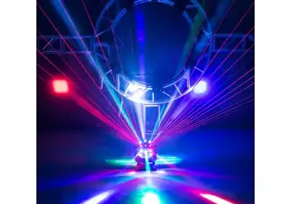 SHEHDS Otočná koule BEAM&LASER&STROBE LED 16x3W RGBW
