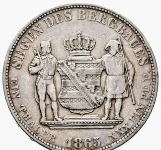 Stará mince Sasko r. 1865