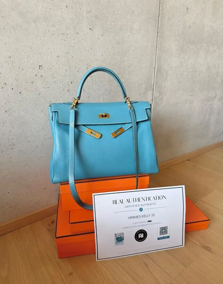Hermes Kelly 35 Blue