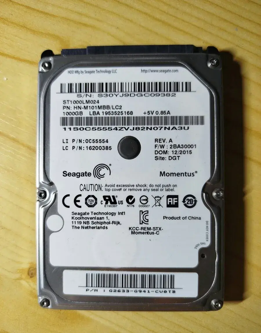 Samsung 2,5" 1000GB HDD PN: ST1000LM024