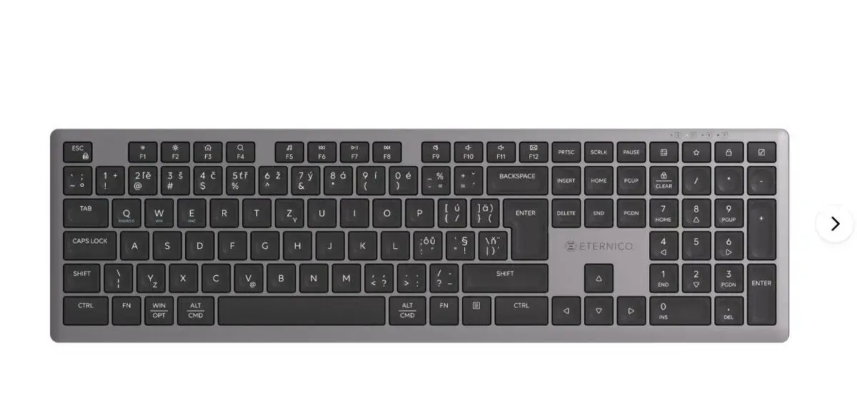 Eternico Wireless Keyboard KS2370 stříbrnočerná - CZ/SK