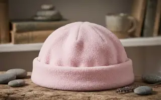 Růžová zimní flísová čepička – klobouček vel. 6–9 let