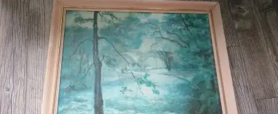 Retro obraz Vlastimil Ráda Most v Navarově