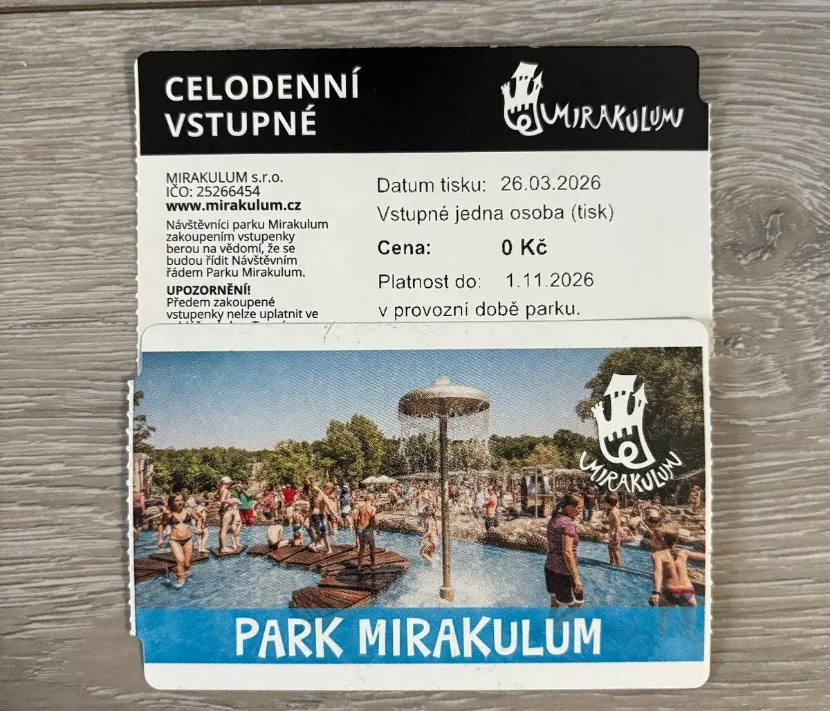 MIRAKULUM VSTUPNÉ