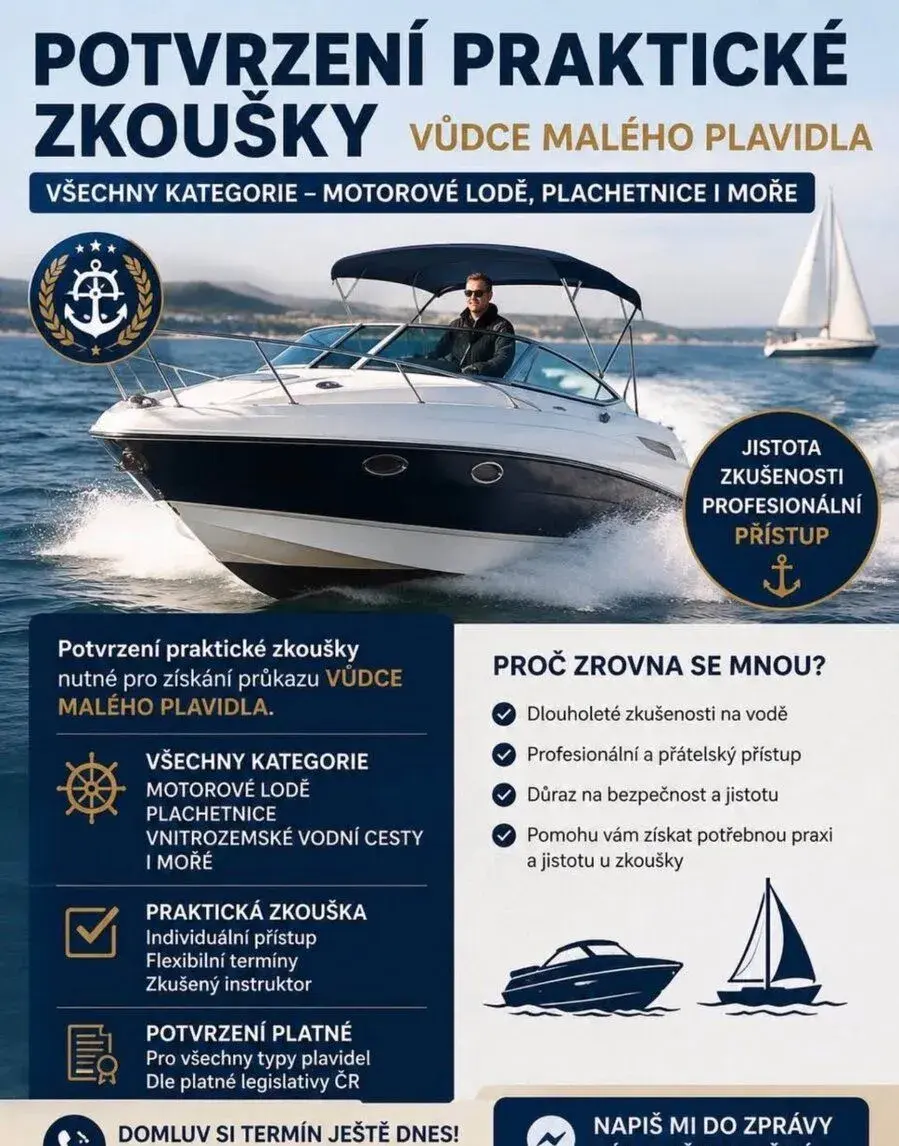 Kurz- Vůdce malého plavidla-VMP průkaz-1+1 zdarma