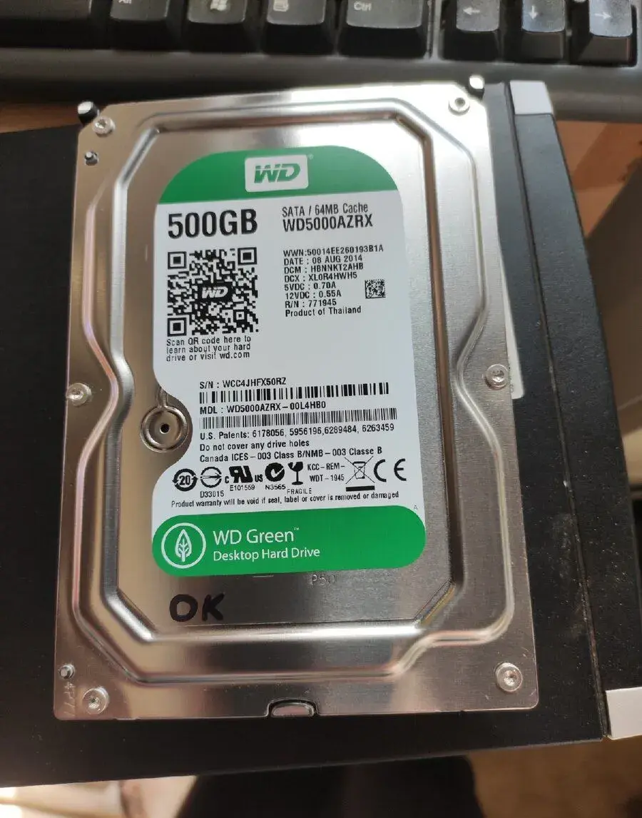 HDD WD 500GB green sata 3.5 WD5000AZRX