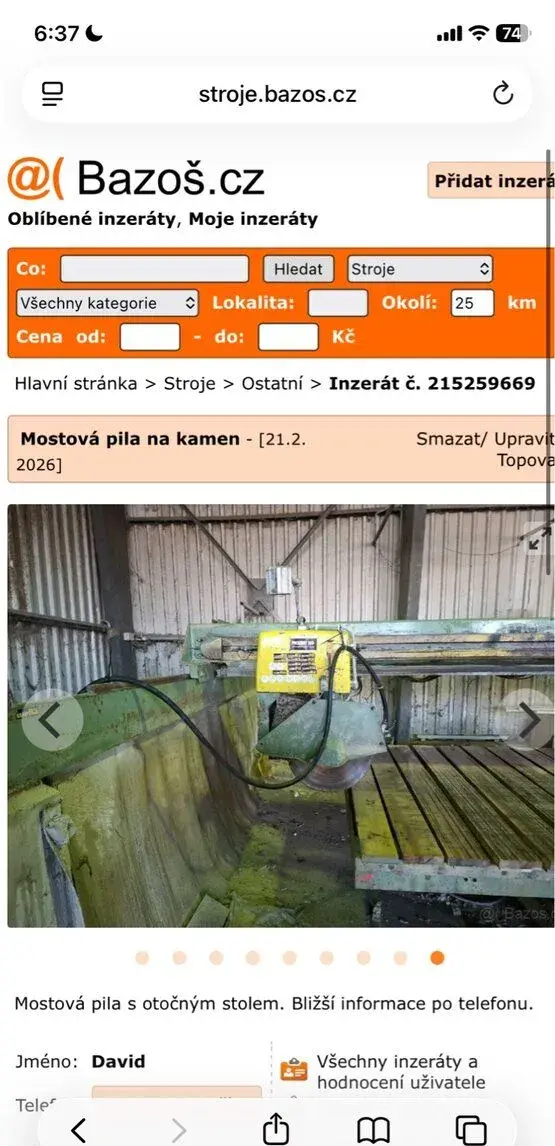 Mostová pila na kámen