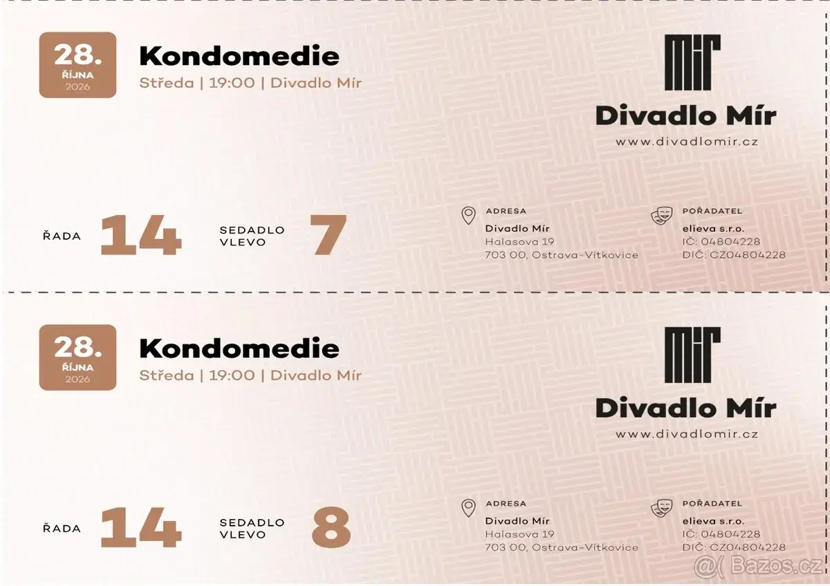 Divadlo Mír - Kondomerie. Ostrava. 28.10.26 2 KS