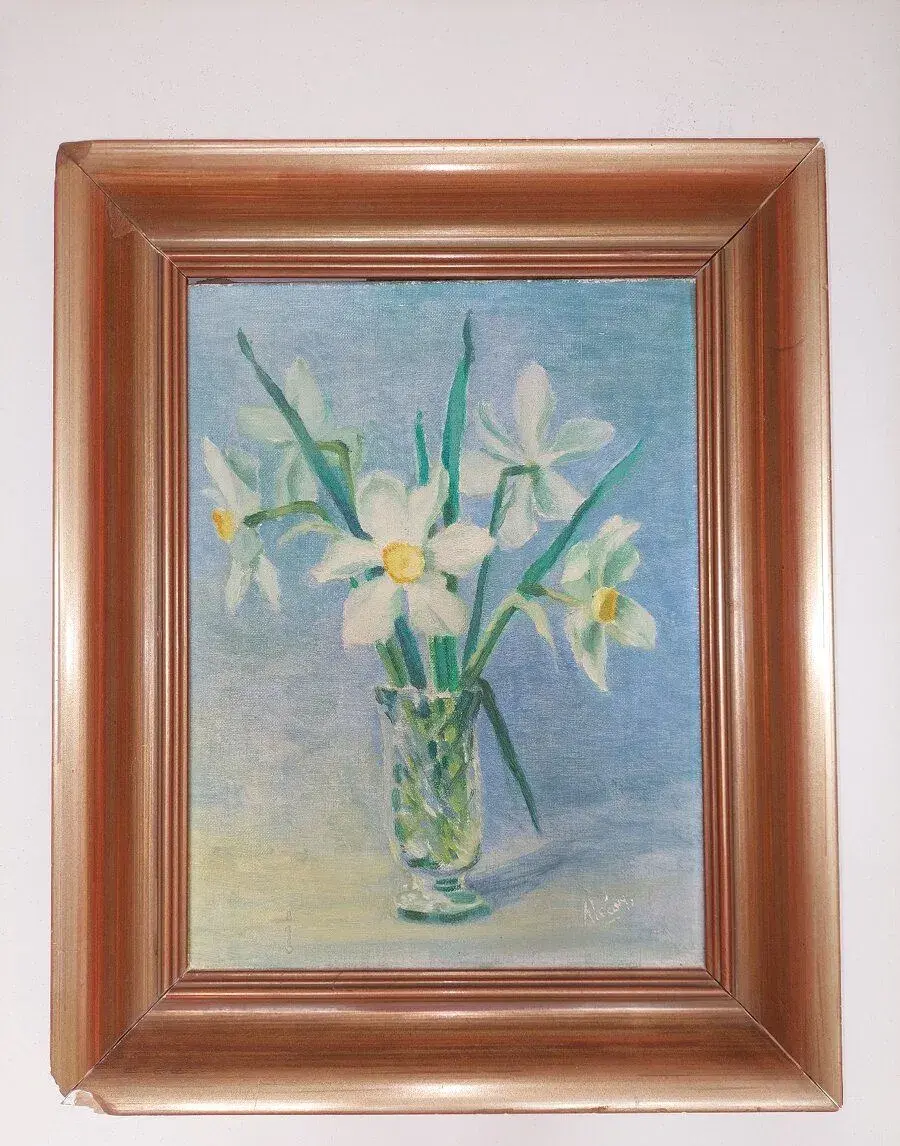Olejomalba Narcisy ve váze - sleva