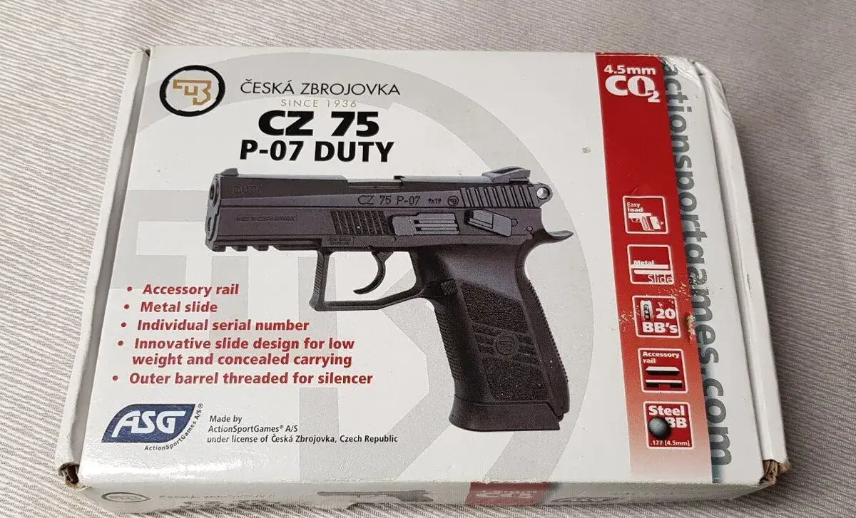 Vzduchová pistole Airsoft CZ-75 P07-Duty, rok záruka