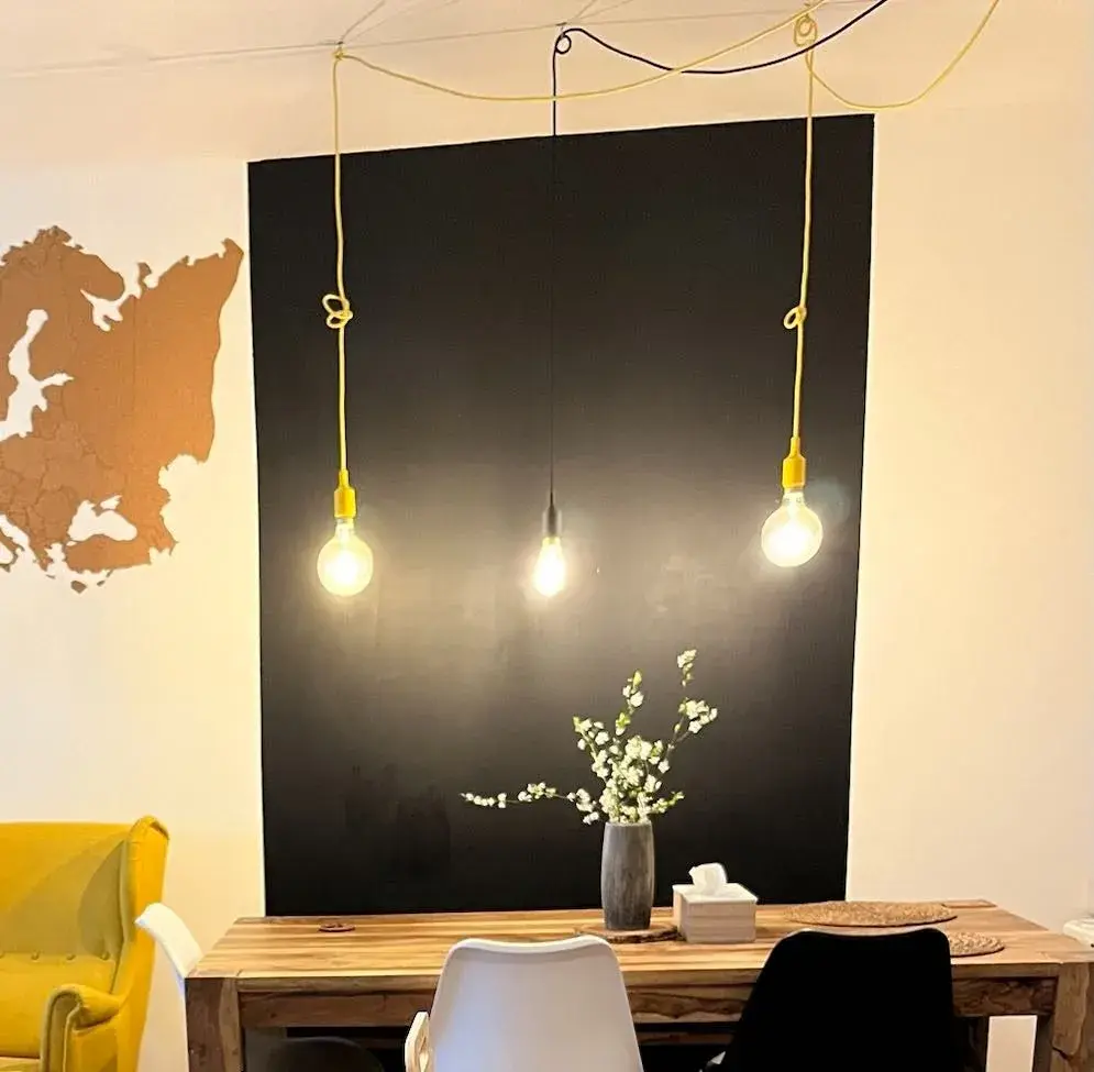 Závěsný stropní lustr + vintage žárovky IKEA