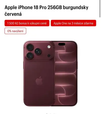 REZERVACE - iPhone 18 pro Burgundy