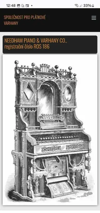 Plátkové harmonium W. Howlett & sohn NEEDHAM Waschington