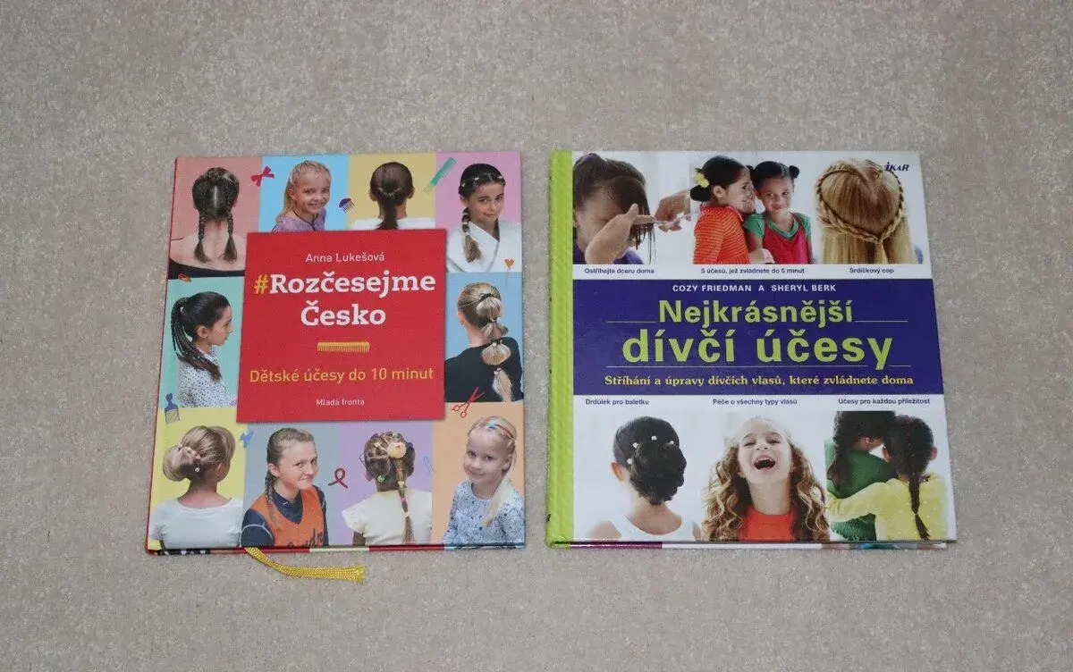 Knihy Rozčesejme Česko a Nejkrásnější dívčí účesy
