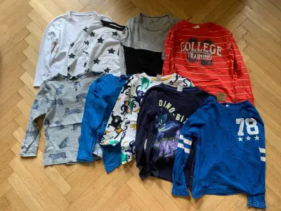 Klučičí trička balík 122/128 H&M Lindex dlouhý rukáv