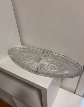 Křišťálový velký tác, broušený