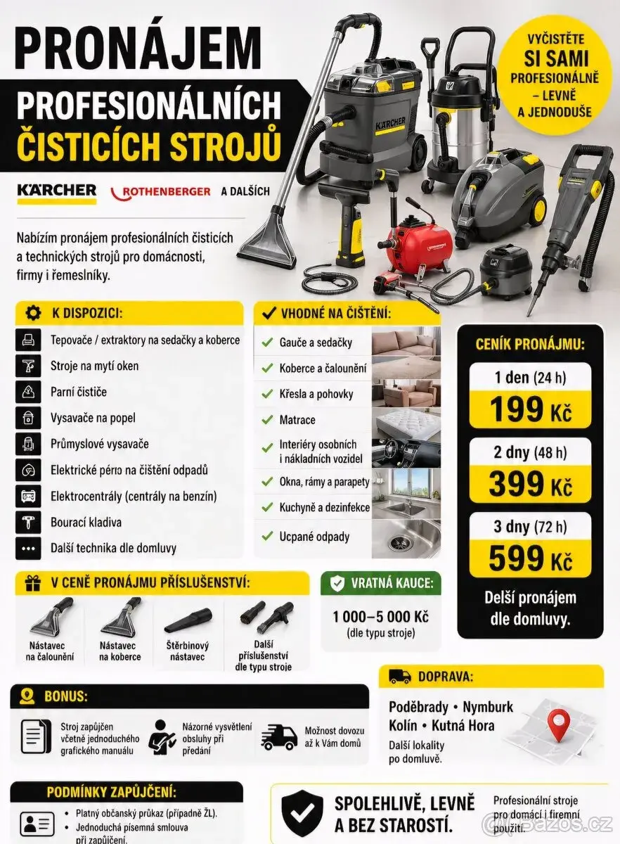 Pronájem profesionálních čisticích strojů KÄRCHER, Rothenber