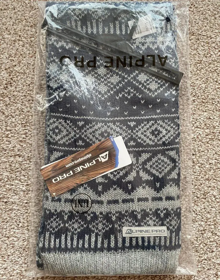Nová unisex zimní šála ALPINE PRO - 180 cm, akryl