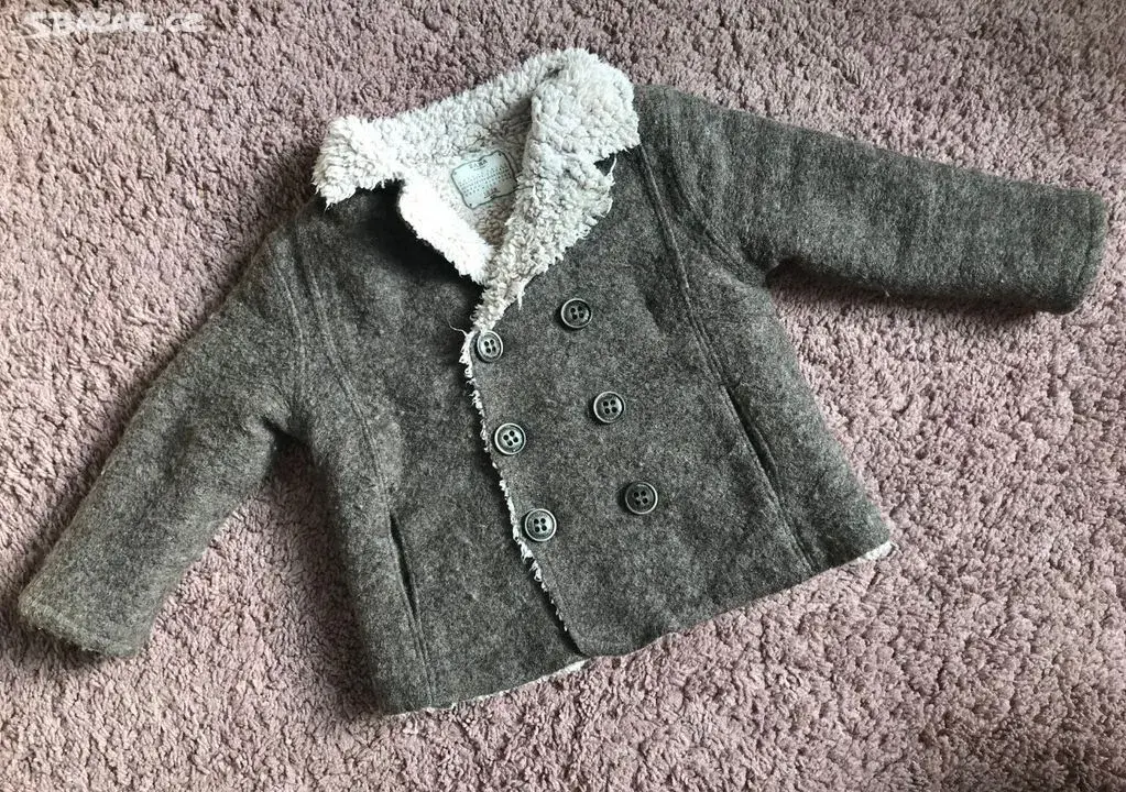 Dětský vlněný kabátek 12-18m/86cm - zlevněno
