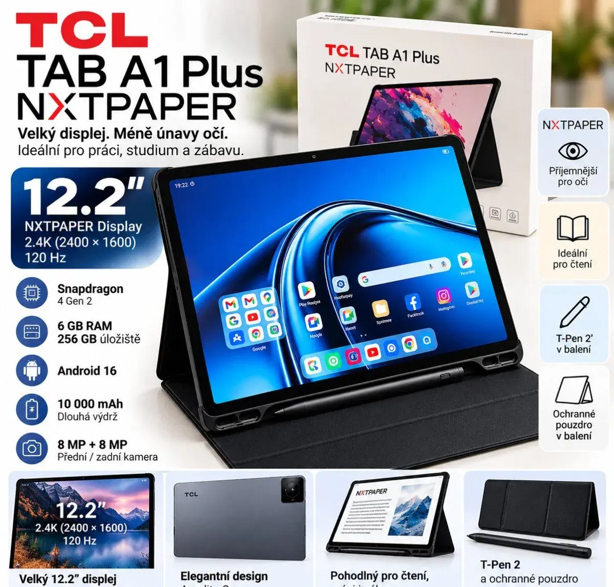 TCL TAB A1 Plus NXTPAPER 12,2" – 6 GB RAM / 256 GB
