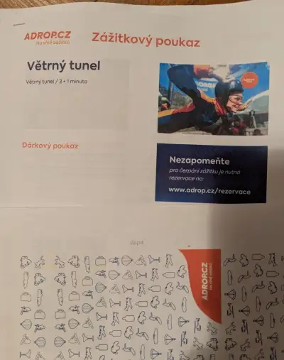 Větrný tunel Brno voucher