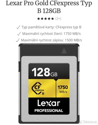 Lexar Pro Gold CFexpress Typ B 128GB