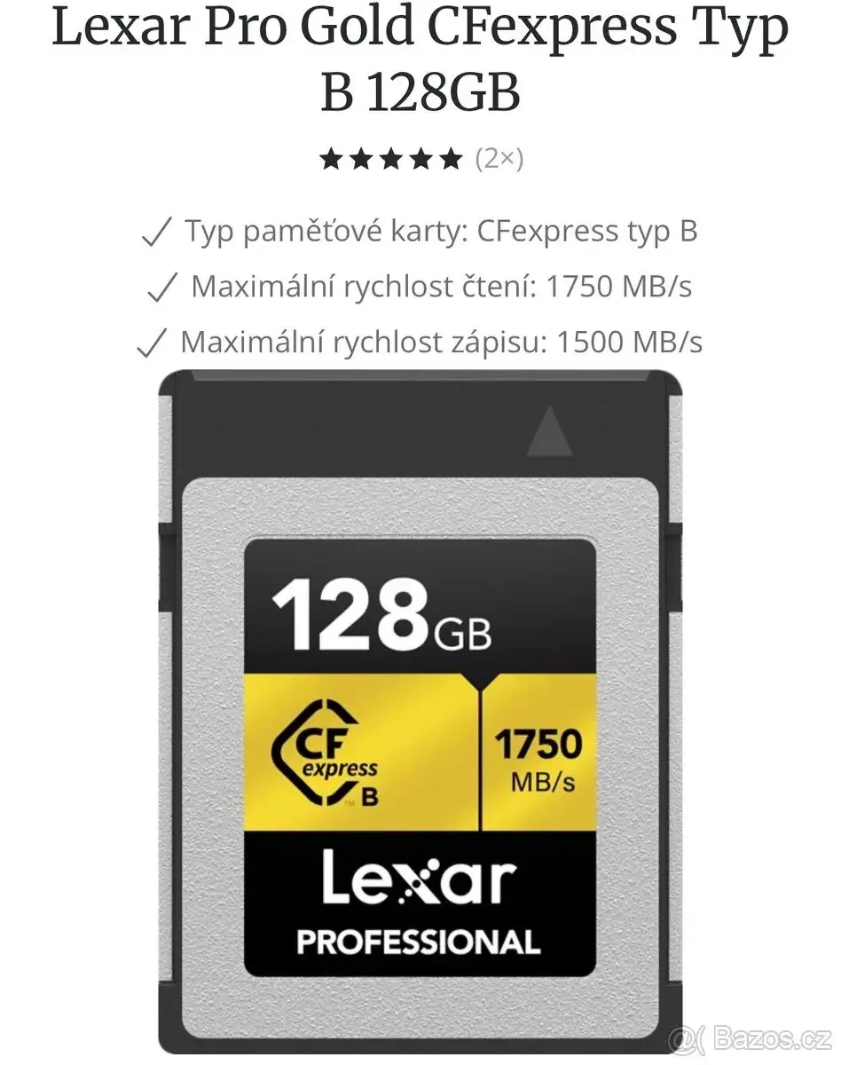 Lexar Pro Gold CFexpress Typ B 128GB