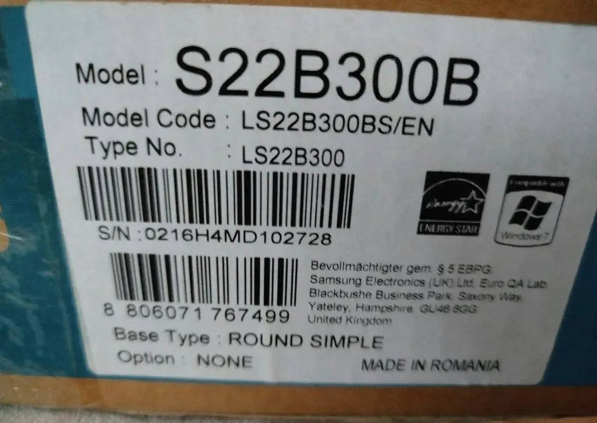 Samsung 22" LED monitor S22B300B