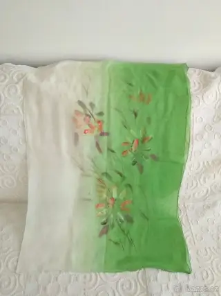 Autorská hedvábná šála ze 100% hedvábí Chiffon