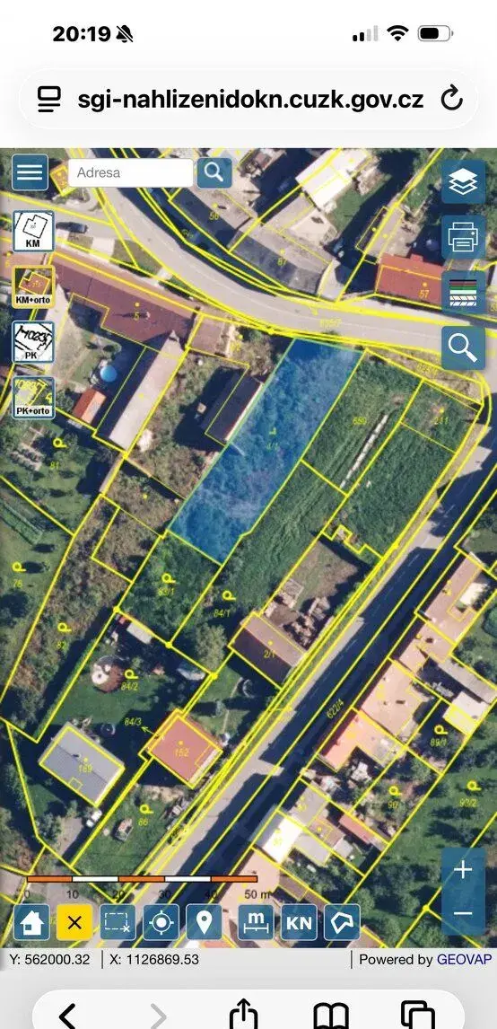 Prodej stavebního pozemku Stařechovice. 1072m2