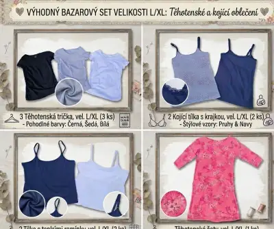 Set/sada těhotenské a kojící oblečení velikost L/XL (44/46)