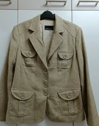 Dámské béžové hedvábné sako, vel. L, 100% silk