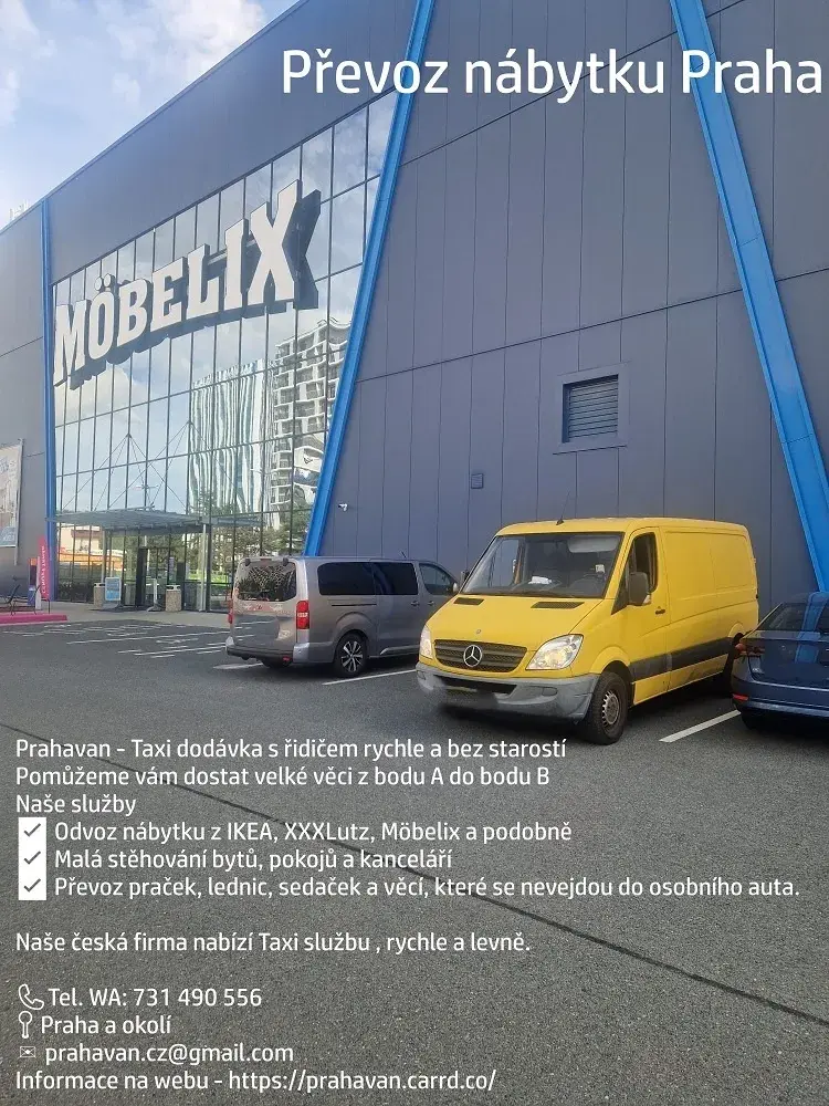 TAXI- pronájem dodávky s řidičem PrahaVan