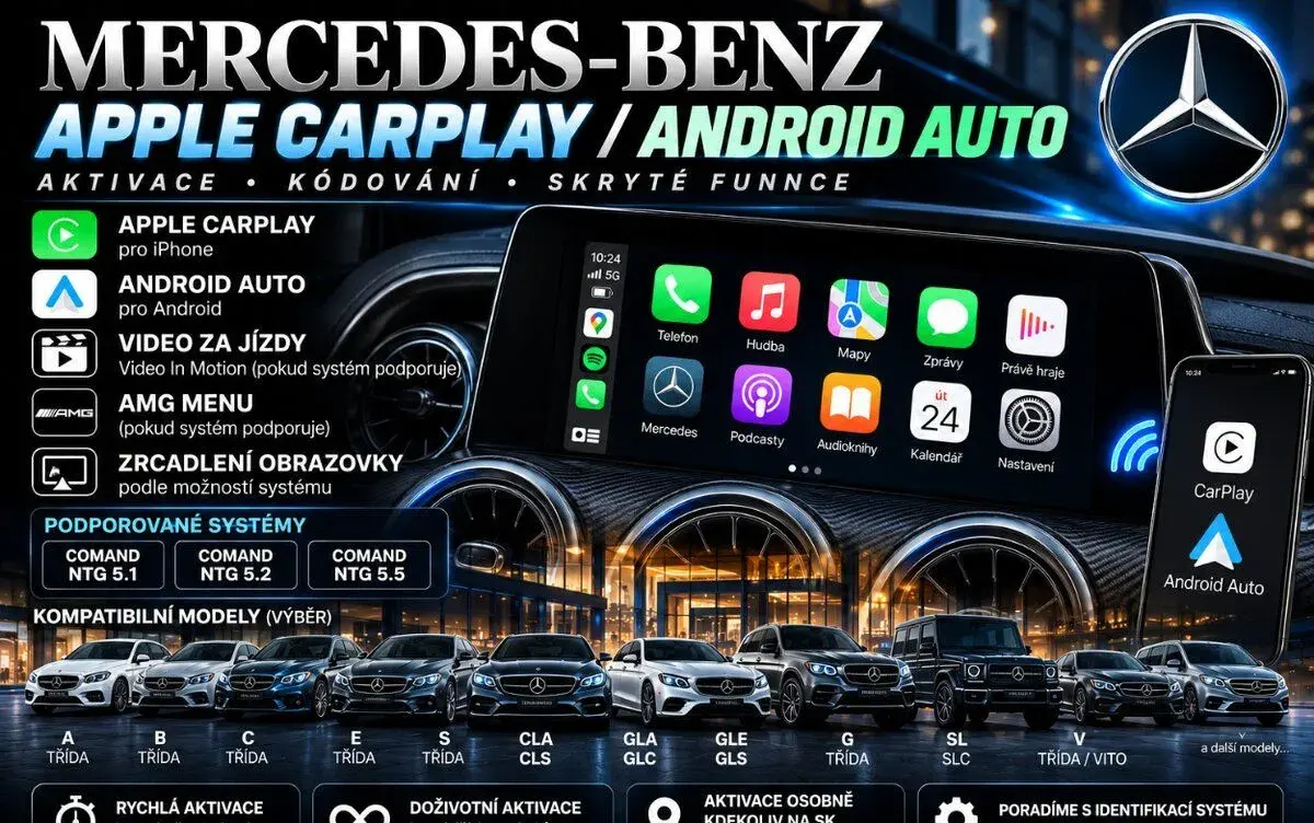 Mercedes-Benz - Aktivace Apple CarPlay & Android Auto